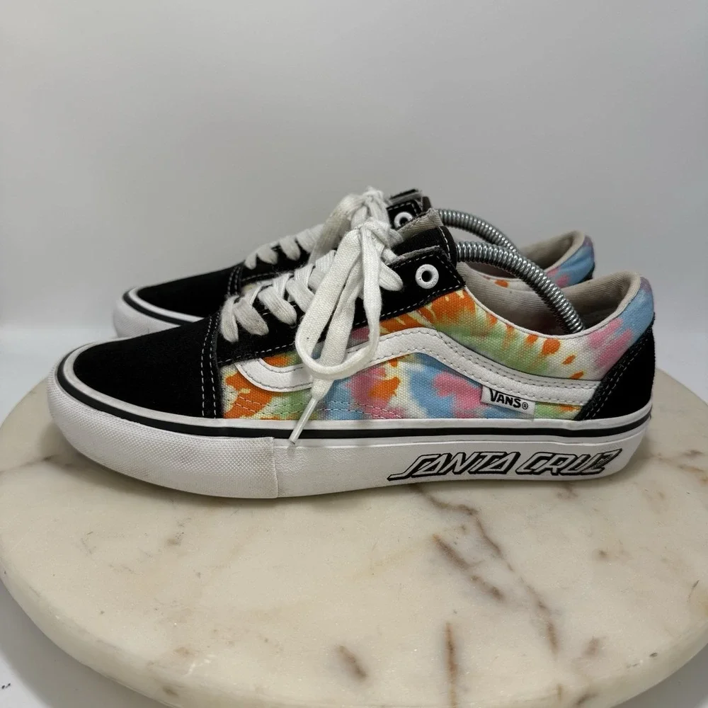 Men's Vans x Santa Cruz Old Skool Pro Limited Edition Tie Dye Skate Shoes 6.5